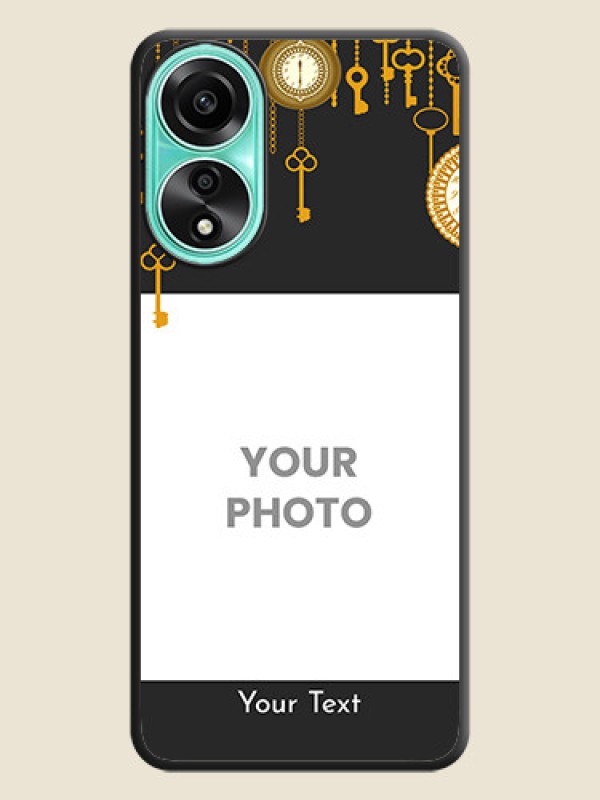 Custom Decorative Design with Text on Space Black Custom Soft Matte Back Cover - Oppo A78 4G - alternate view