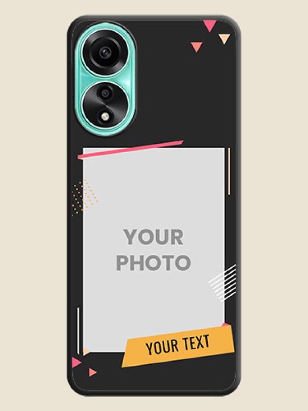 Custom Photo Frame with Triangle Small Dots - Photo on Space Black Soft Matte Back Cover - Oppo A78 4G - alternate view