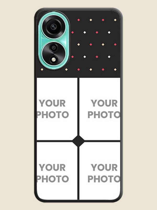 Custom Multicolor Dotted Pattern with 4 Image Holder on Space Black Custom Soft Matte Phone Cases - Oppo A78 4G - alternate view