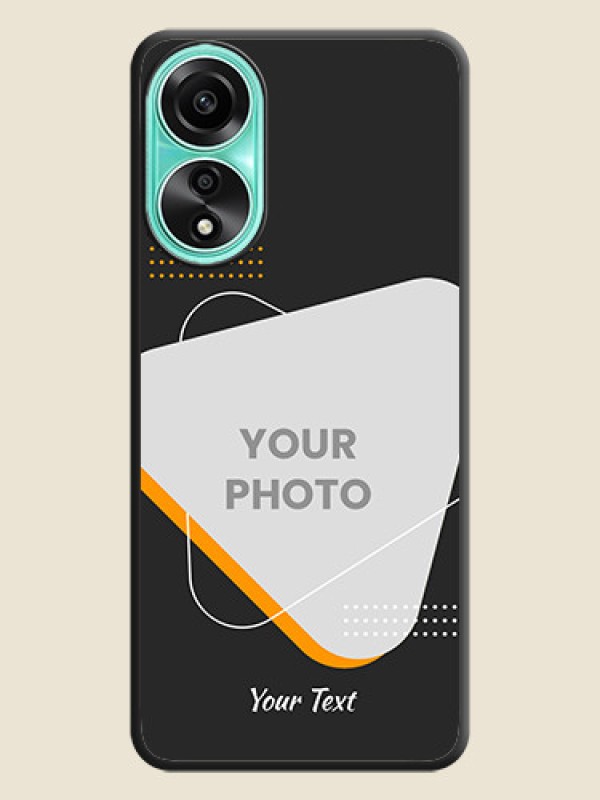 Custom Yellow Triangle - Photo on Space Black Soft Matte Phone Cover - Oppo A78 4G - alternate view