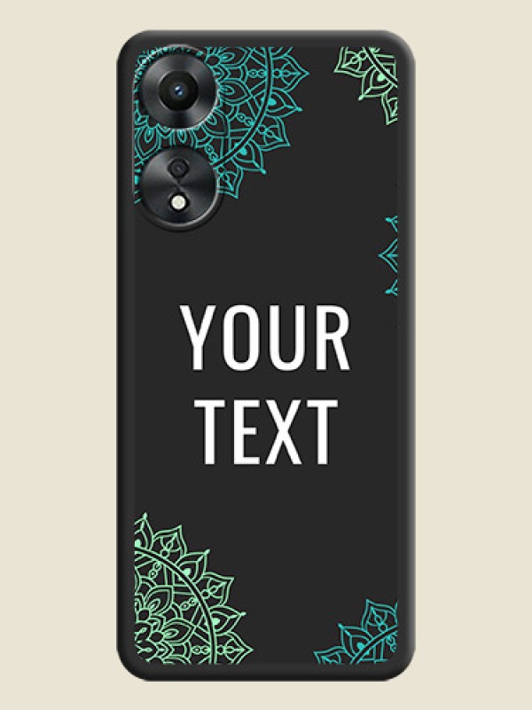 Custom Your Name with Floral Design on Space Black Custom Soft Matte Back Cover - Oppo A78 5G - alternate view