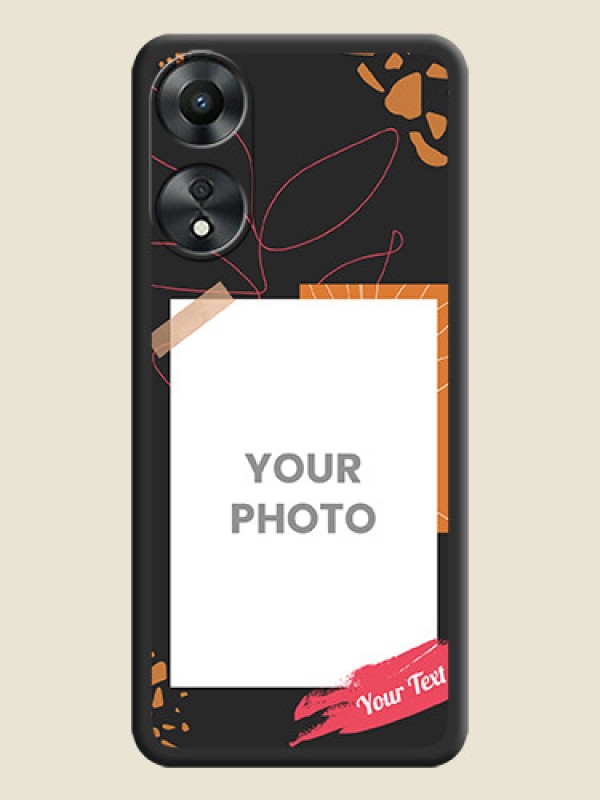 Custom Orange Photo Frame on Space Black Custom Soft Matte Phone Back Cover - Oppo A78 5G - alternate view