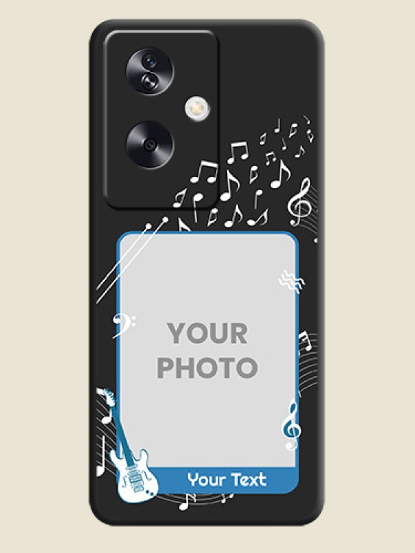 Custom Musical Theme Design with Text on Photo On Space Black Custom Soft Matte Mobile Back Cover - Oppo A79 5G - alternate view