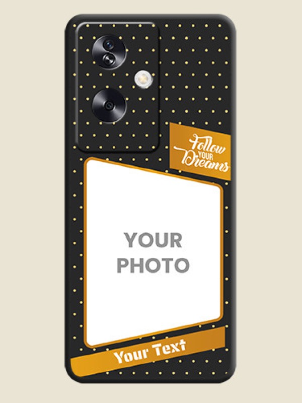 Custom Follow Your Dreams with White Dots On Space Black Custom Soft Matte Mobile Back Cover - Oppo A79 5G - alternate view