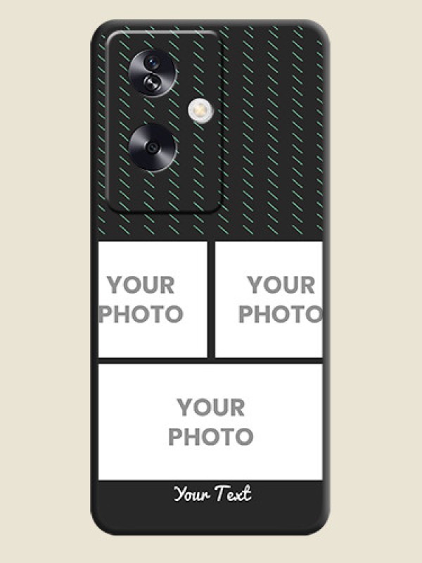 Custom Cross Dotted Pattern with 2 Image Holder On Space Black Custom Soft Matte Mobile Back Cover - Oppo A79 5G - alternate view