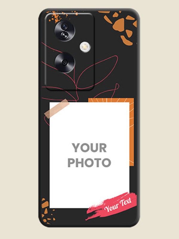 Custom Orange Photo Frame On Space Black Custom Soft Matte Mobile Back Cover - Oppo A79 5G - alternate view