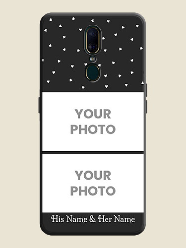 Custom Miniature Love Symbols with Name on Space Black Custom Soft Matte Back Cover - Oppo A9 - alternate view