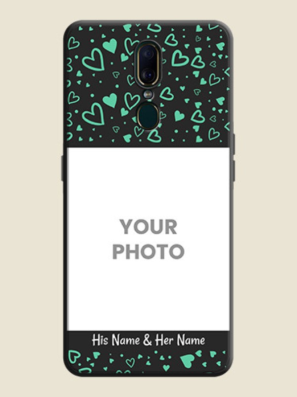 Custom Sea Green Indefinite Love Pattern on Photo on Space Black Soft Matte Mobile Cover - Oppo A9 - alternate view