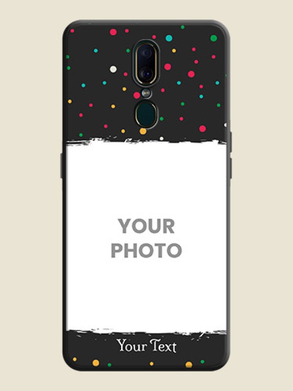 Custom Multicolor Dotted Pattern with Text on Space Black Custom Soft Matte Phone Back Cover - Oppo A9 - alternate view