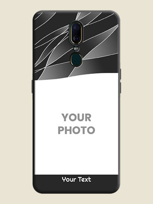 Custom Mixed Wave Lines on Photo on Space Black Soft Matte Mobile Cover - Oppo A9 - alternate view