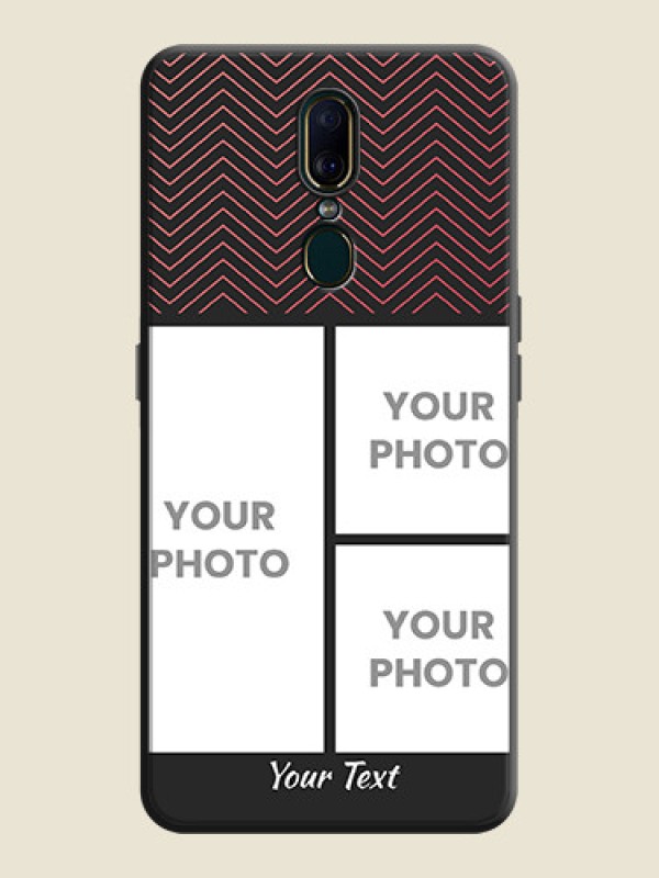 Custom Wave Pattern with 3 Image Holder on Space Black Custom Soft Matte Back Cover - Oppo A9 - alternate view