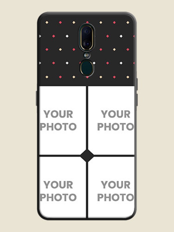 Custom Multicolor Dotted Pattern with 4 Image Holder on Space Black Custom Soft Matte Phone Cases - Oppo A9 - alternate view
