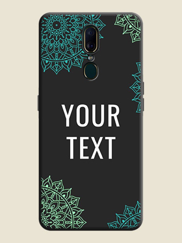 Custom Your Name with Floral Design on Space Black Custom Soft Matte Back Cover - Oppo A9 - alternate view