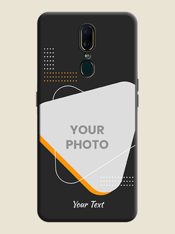 Custom Yellow Triangle on Photo on Space Black Soft Matte Phone Cover - Oppo A9 - alternate view