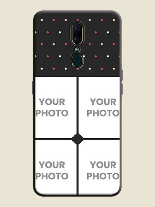 Custom Multicolor Dotted Pattern with 4 Image Holder on Space Black Custom Soft Matte Phone Cases - Oppo F11 - alternate view