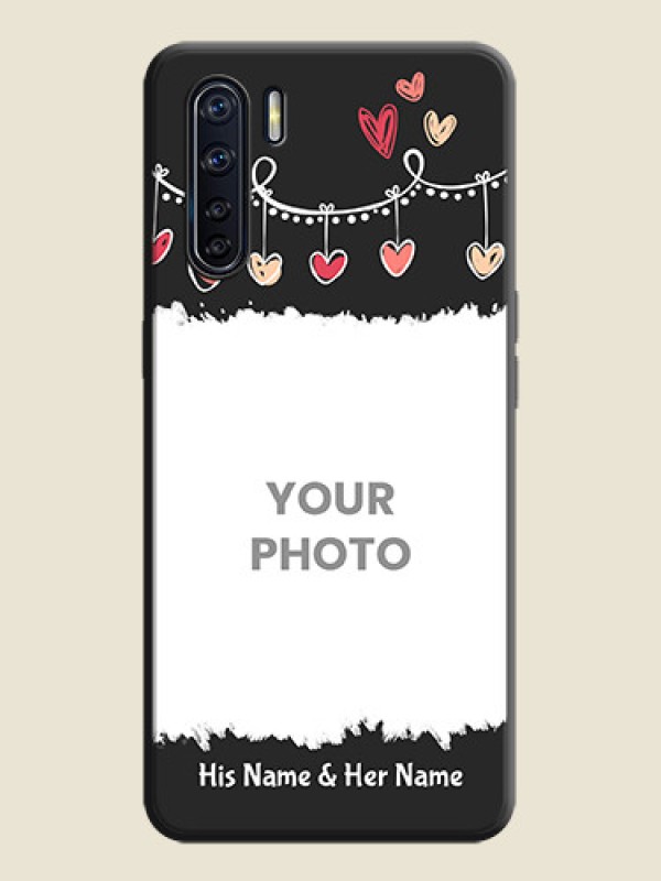 Custom Pink Love Hangings with Name on Space Black Custom Soft Matte Phone Cases - Oppo F15 - alternate view