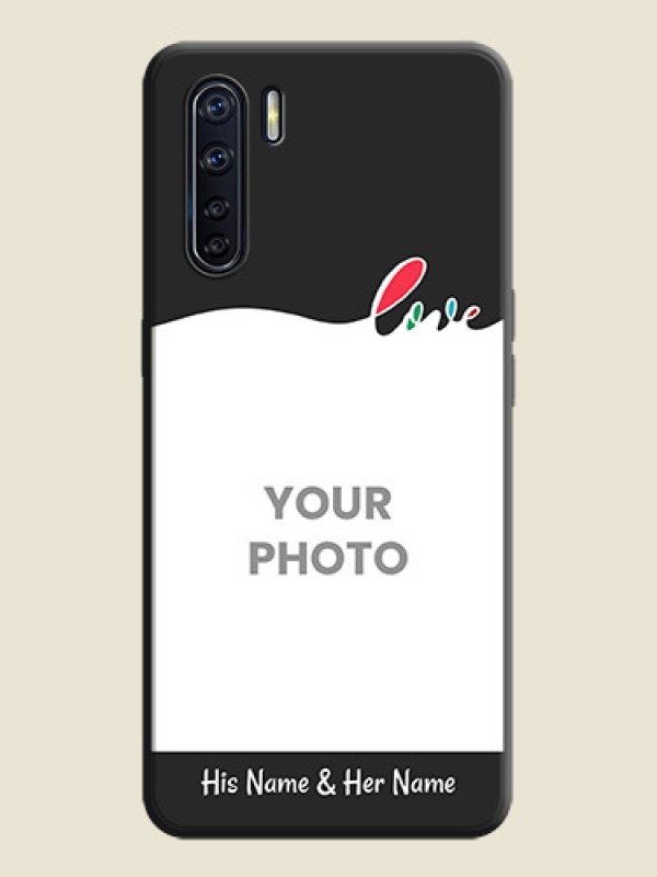 Custom Fall in Love Pattern with Picture - Photo on Space Black Soft Matte Mobile Case - Oppo F15 - alternate view