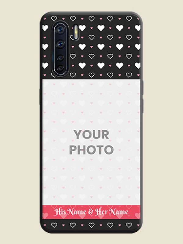 Custom White Color Love Symbols with Text Design - Photo on Space Black Soft Matte Phone Cover - Oppo F15 - alternate view