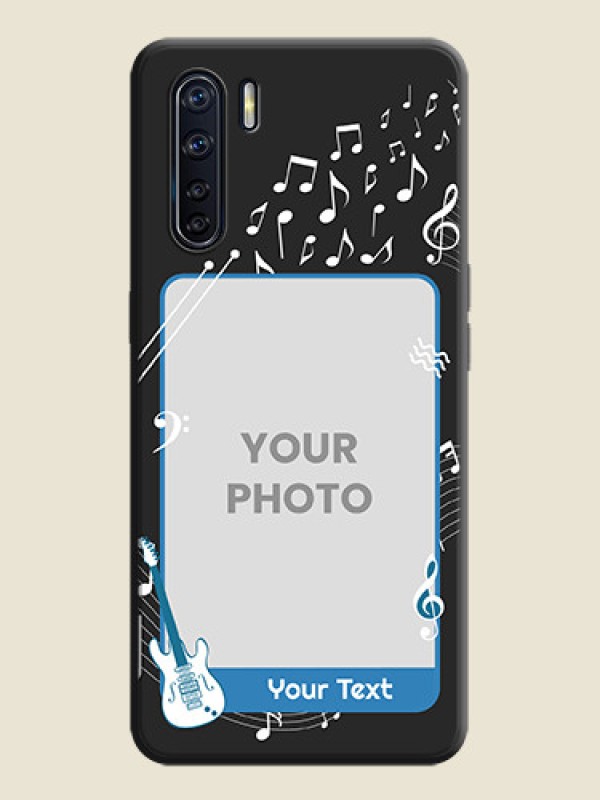 Custom Musical Theme Design with Text - Photo on Space Black Soft Matte Mobile Case - Oppo F15 - alternate view