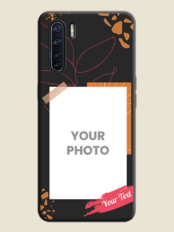 Custom Orange Photo Frame on Space Black Custom Soft Matte Phone Back Cover - Oppo F15 - alternate view