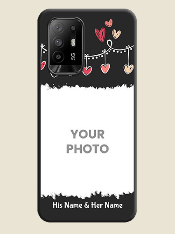 Custom Pink Love Hangings with Name on Space Black Custom Soft Matte Phone Cases - Oppo F19 Pro Plus 5G - alternate view