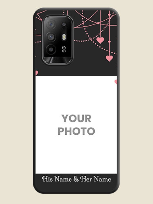 Custom Pink Love Hangings with Text on Space Black Custom Soft Matte Back Cover - Oppo F19 Pro Plus 5G - alternate view