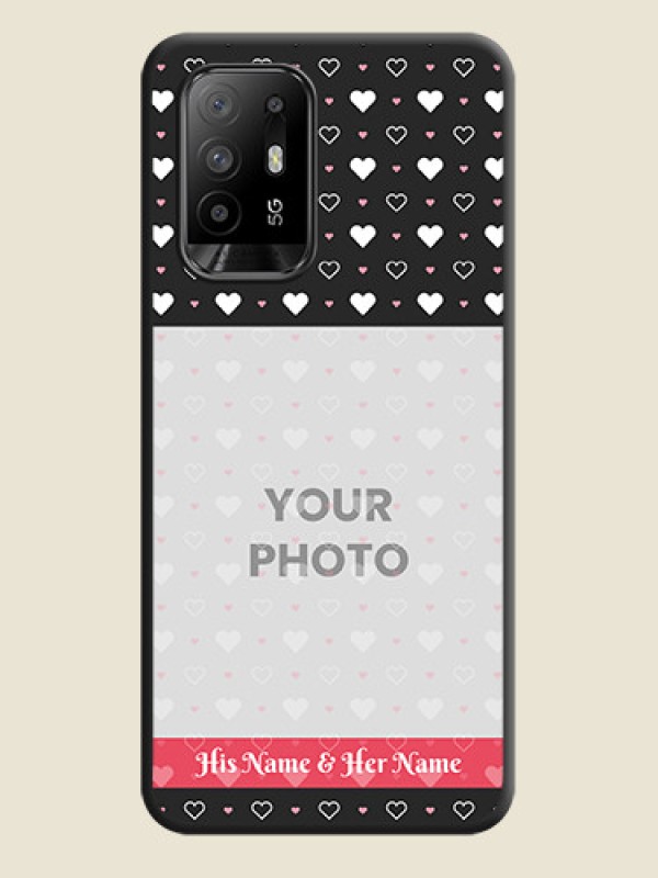 Custom White Color Love Symbols with Text Design on Photo on Space Black Soft Matte Phone Cover - Oppo F19 Pro Plus 5G - alternate view