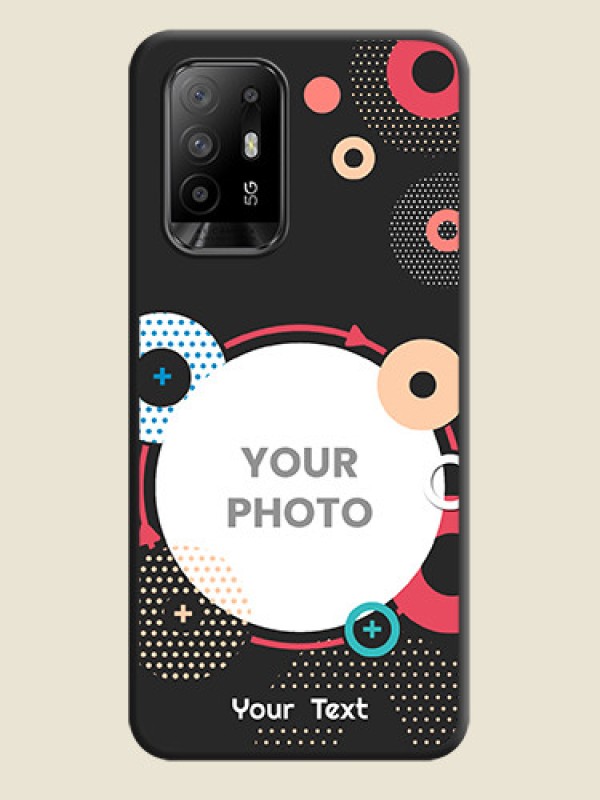 Custom Multicoloured Round Image on Personalised Space Black Soft Matte Cases - Oppo F19 Pro Plus 5G - alternate view