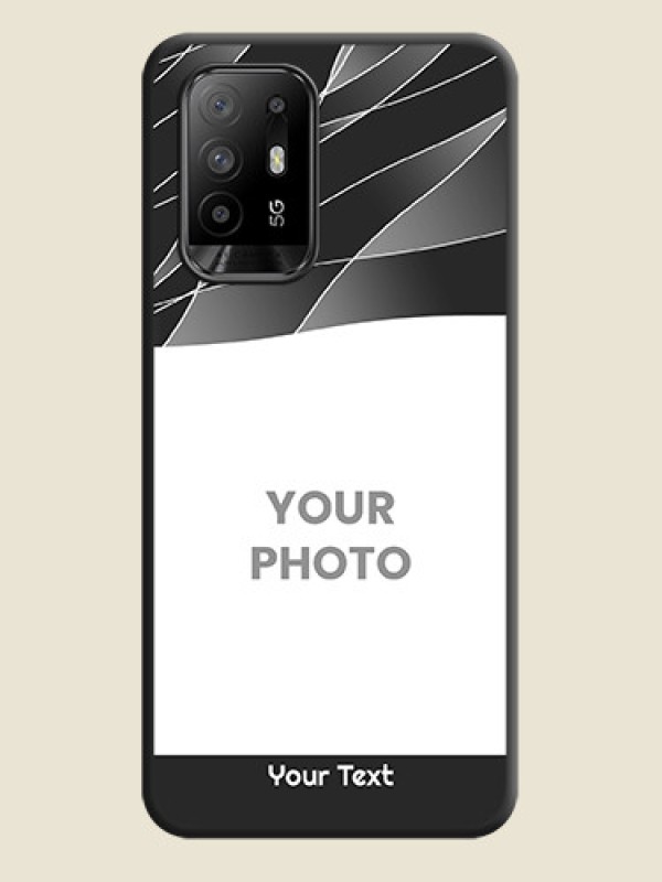 Custom Mixed Wave Lines on Photo on Space Black Soft Matte Mobile Cover - Oppo F19 Pro Plus 5G - alternate view