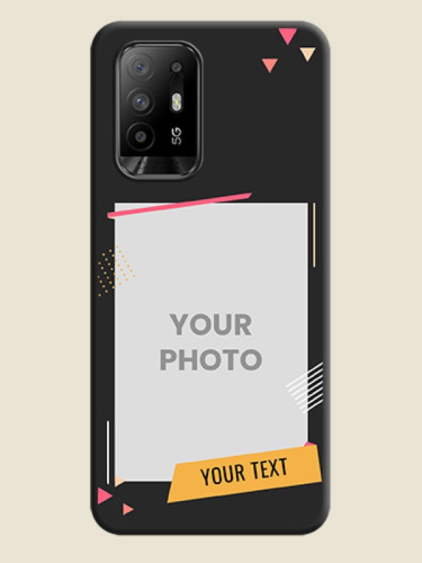 Custom Photo Frame with Triangle Small Dots on Photo on Space Black Soft Matte Back Cover - Oppo F19 Pro Plus 5G - alternate view