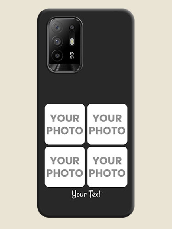 Custom Floral Art with 6 Image Holder on Photo on Space Black Soft Matte Mobile Case - Oppo F19 Pro Plus 5G - alternate view