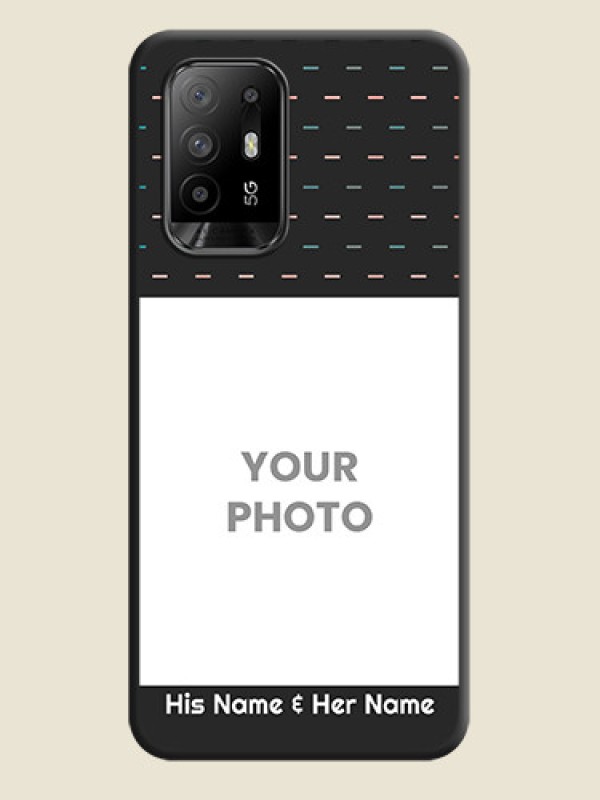 Custom Line Pattern Design with Text on Space Black Custom Soft Matte Phone Back Cover - Oppo F19 Pro Plus 5G - alternate view