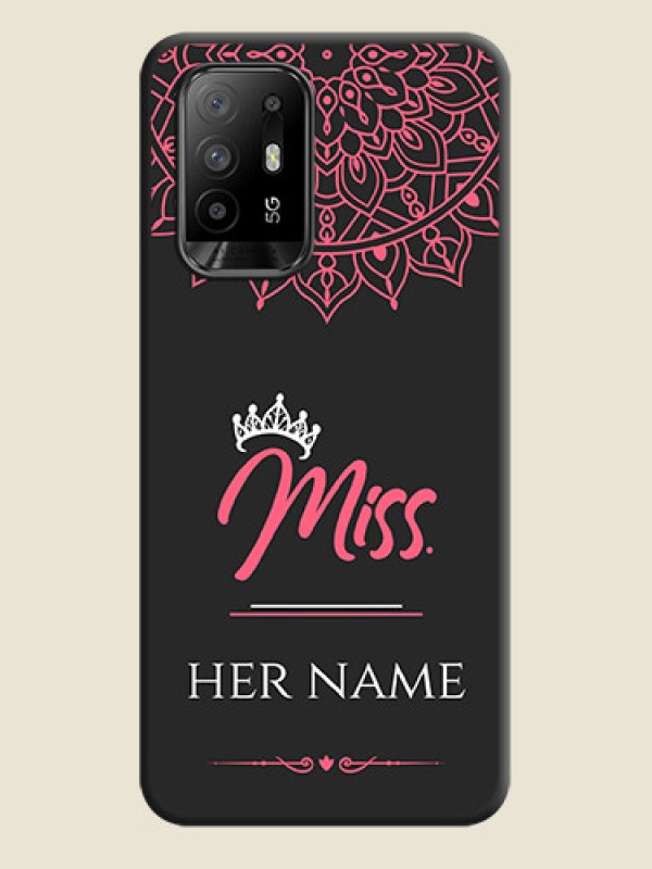 Custom Mrs Name with Floral Design on Space Black Personalized Soft Matte Phone Covers - Oppo F19 Pro Plus 5G - alternate view