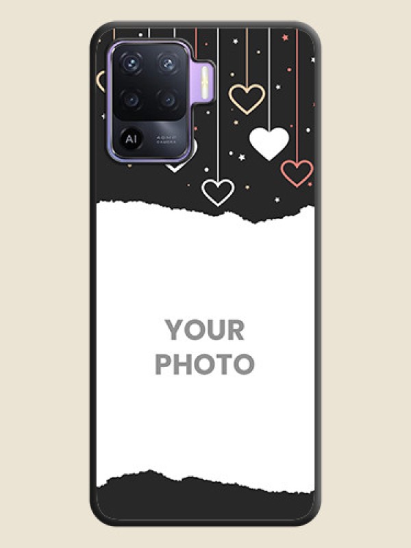 Custom Love Hangings with Splash Wave Picture on Space Black Custom Soft Matte Phone Back Cover - Oppo F19 Pro - alternate view