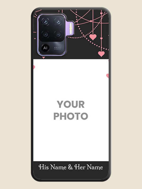 Custom Pink Love Hangings with Text on Space Black Custom Soft Matte Back Cover - Oppo F19 Pro - alternate view