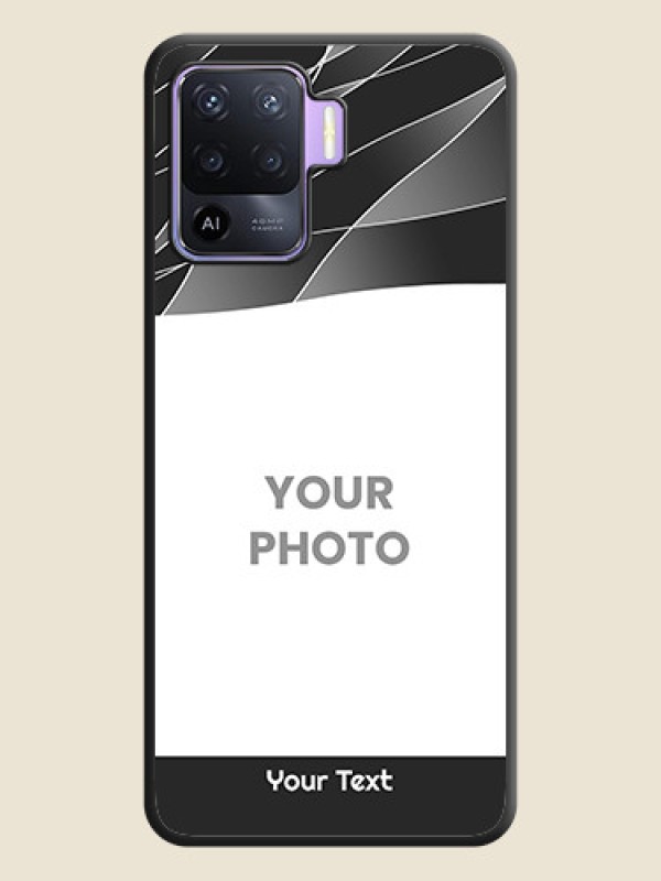Custom Mixed Wave Lines on Photo on Space Black Soft Matte Mobile Cover - Oppo F19 Pro - alternate view