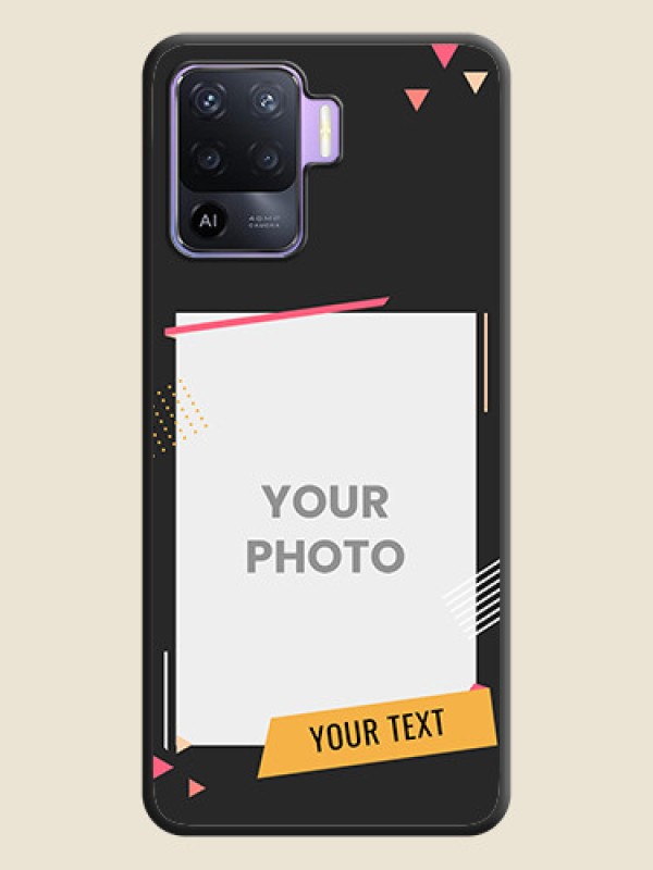 Custom Photo Frame with Triangle Small Dots on Photo on Space Black Soft Matte Back Cover - Oppo F19 Pro - alternate view