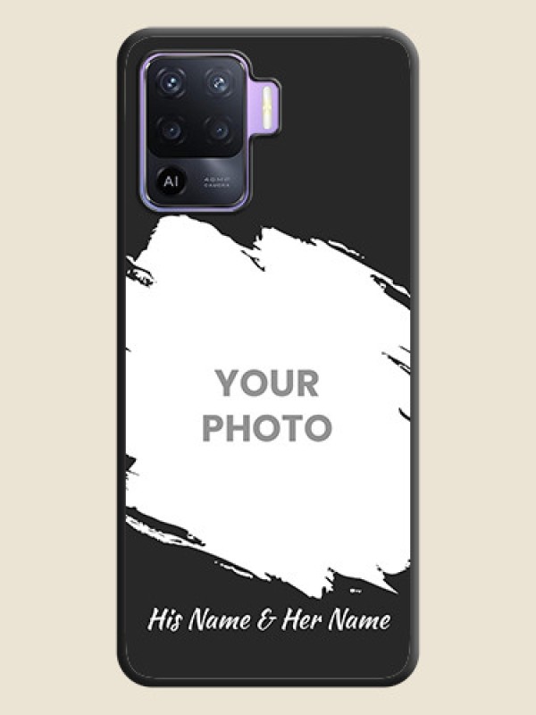 Custom Grunge Brush Strokes on Photo on Space Black Soft Matte Back Cover - Oppo F19 Pro - alternate view