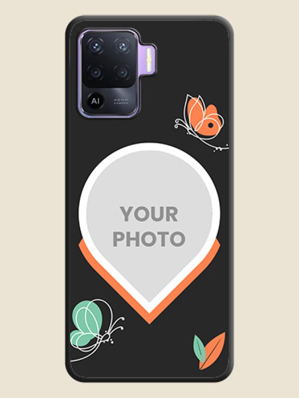 Custom Upload Pic With Simple Butterly Design On Space Black Personalized Soft Matte Phone Covers -Oppo F19 Pro - alternate view