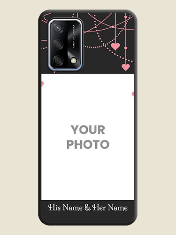 Custom Pink Love Hangings with Text on Space Black Custom Soft Matte Back Cover - Oppo F19 - alternate view