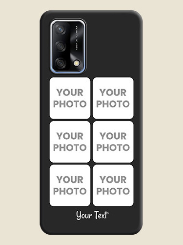 Custom Floral Art with 6 Image Holder on Photo on Space Black Soft Matte Mobile Case - Oppo F19 - alternate view
