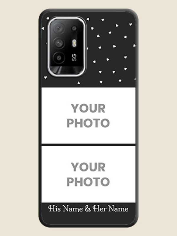 Custom Miniature Love Symbols with Name on Space Black Custom Soft Matte Back Cover - Oppo F19s - alternate view