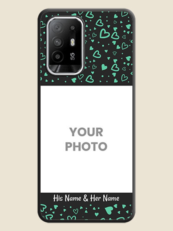 Custom Sea Green Indefinite Love Pattern on Photo on Space Black Soft Matte Mobile Cover - Oppo F19s - alternate view