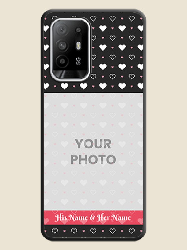 Custom White Color Love Symbols with Text Design on Photo on Space Black Soft Matte Phone Cover - Oppo F19s - alternate view