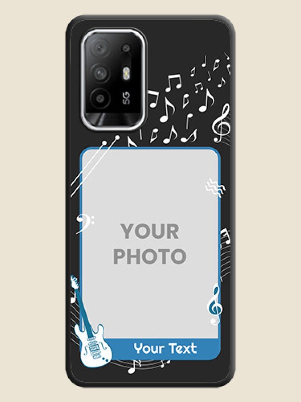 Custom Musical Theme Design with Text on Photo on Space Black Soft Matte Mobile Case - Oppo F19s - alternate view