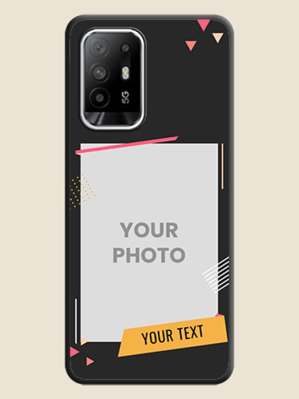 Custom Photo Frame with Triangle Small Dots on Photo on Space Black Soft Matte Back Cover - Oppo F19s - alternate view