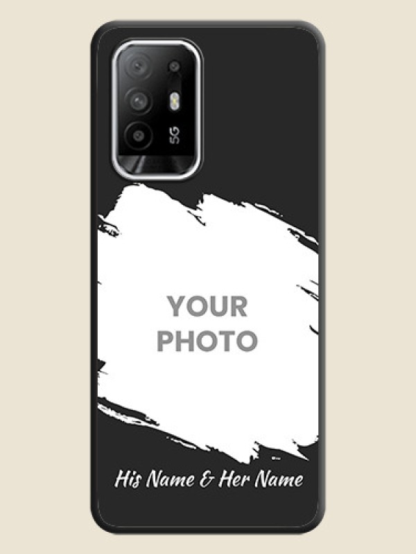 Custom Grunge Brush Strokes on Photo on Space Black Soft Matte Back Cover - Oppo F19s - alternate view