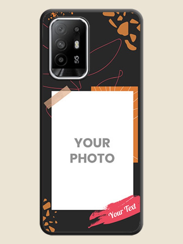 Custom Orange Photo Frame on Space Black Custom Soft Matte Phone Back Cover - Oppo F19s - alternate view