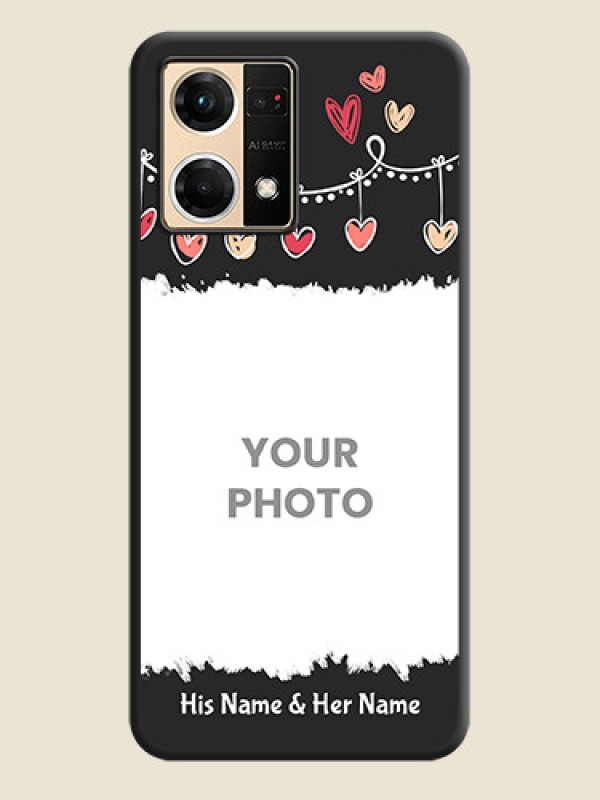 Custom Pink Love Hangings with Name on Space Black Custom Soft Matte Phone Cases - Oppo F21 Pro 4G - alternate view