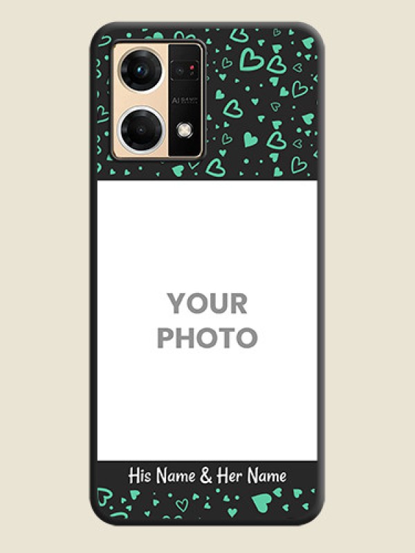 Custom Sea Green Indefinite Love Pattern on Photo on Space Black Soft Matte Mobile Cover - Oppo F21 Pro 4G - alternate view
